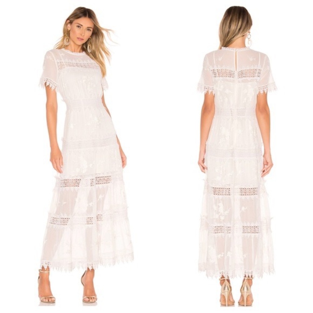Tularosa Emmeline Bridal Rehearsal Bachelorette Lace Maxi